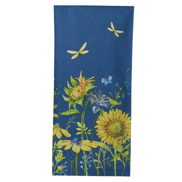 Blue Ground Sunflower Printed Dishtowel Set of 2 Park Designs - The Fox Decor